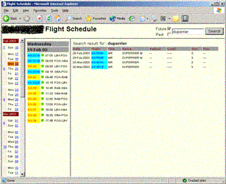 Another view of the flight schedule application
        (click for a larger version)